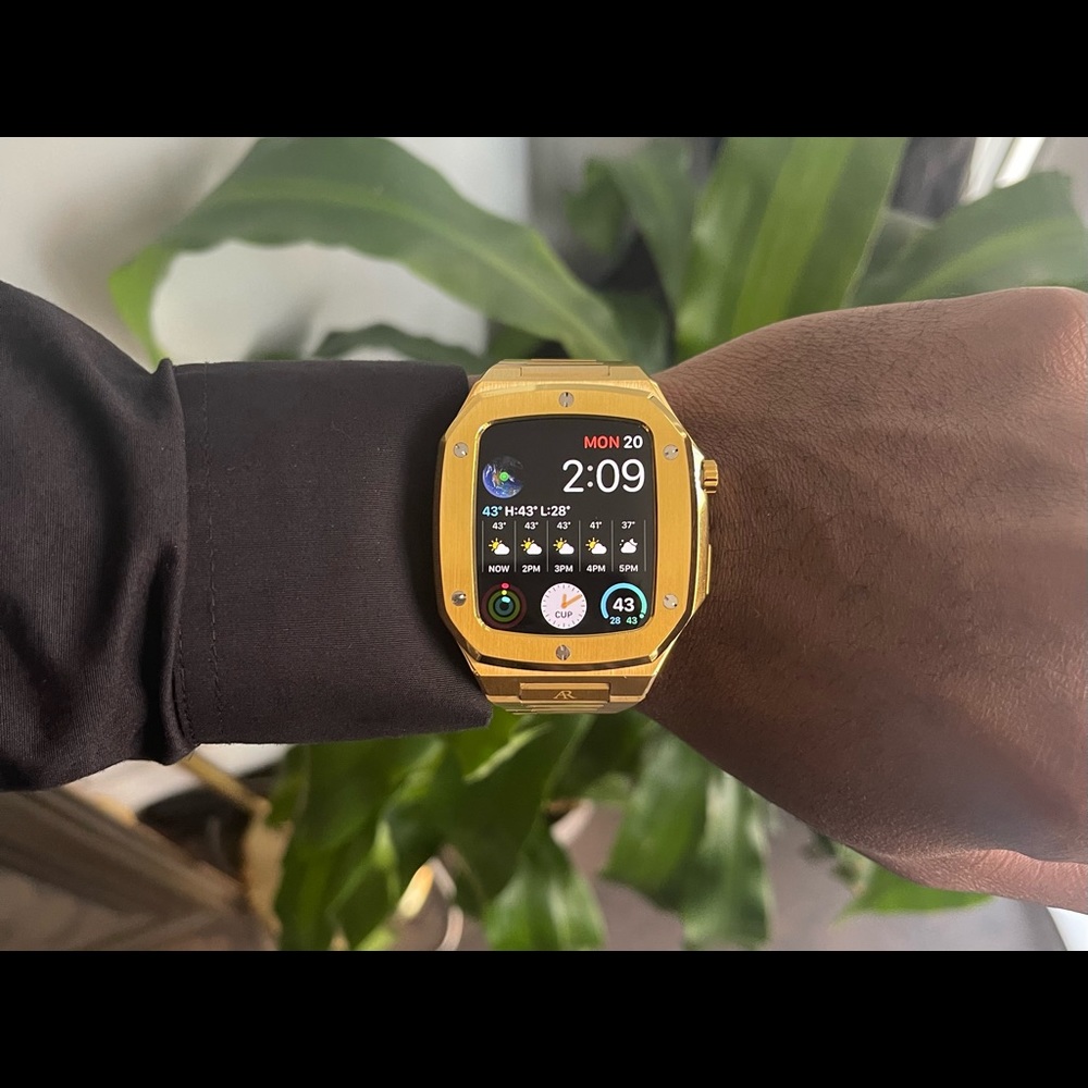 Yellow gold Apple Watch stainless steel Luxury case fits 44mm Series 4, 5, 6,…